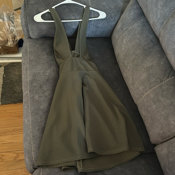 Dark Military Green Cocktail Dress - Picture 1 of 3